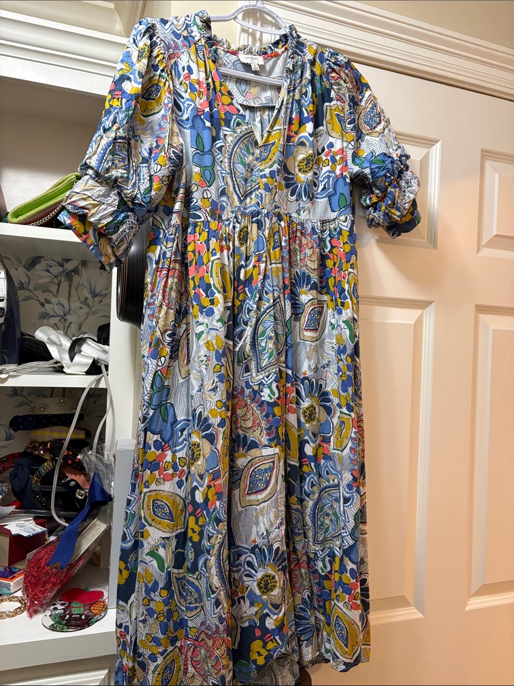 Umgee Floral midi Dress in Blue, Yellow & Green